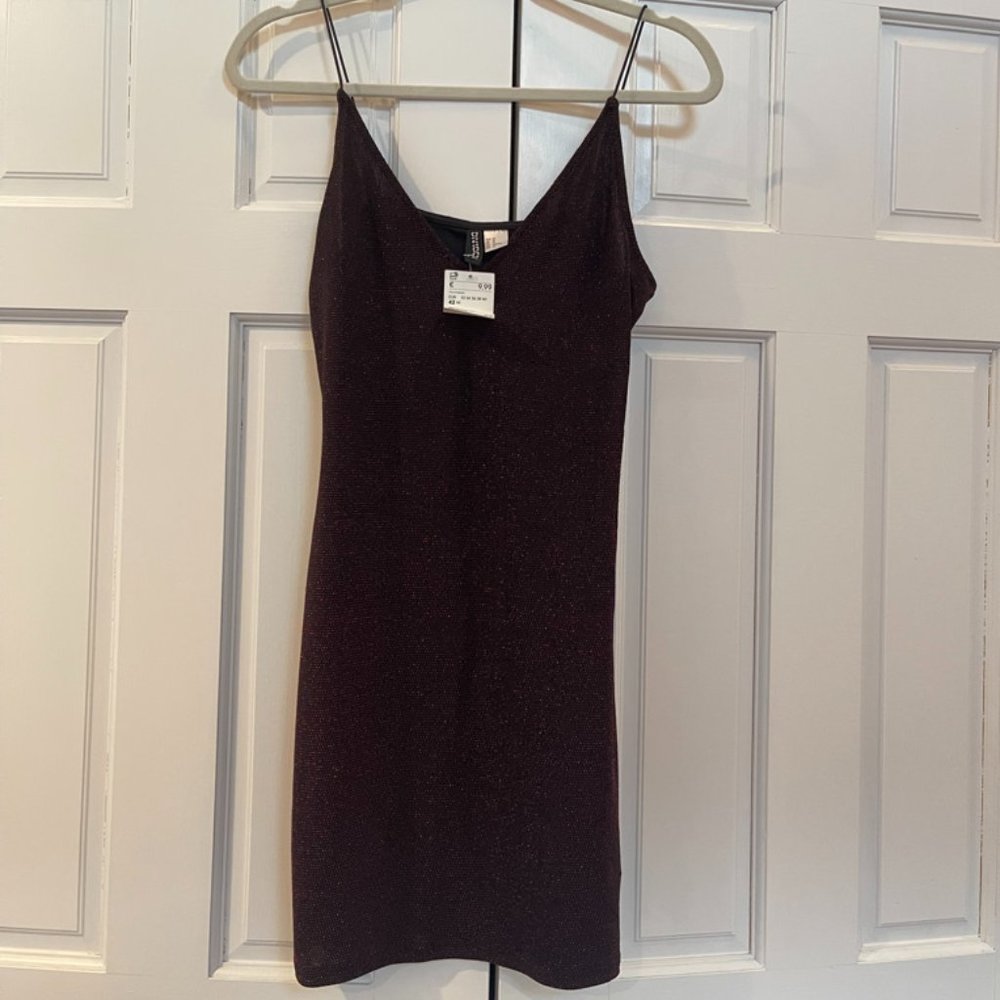 Divided Red and Black Shimmer Dress NWT